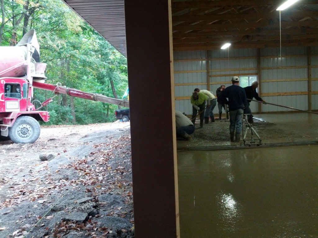 Pouring the Last of the Cement Inside