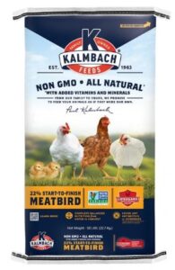 Kalmbach picture of meat bird food bag.