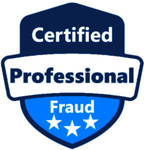 Certified Professional Fraud badge design.