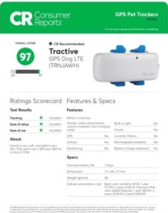 TractiveXL dog collar tracking system pic and specs