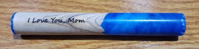 Laser Engraved Olive and Acrylic Pen Blank