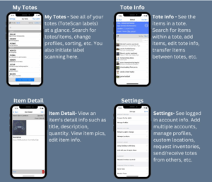 Totescan screen shots