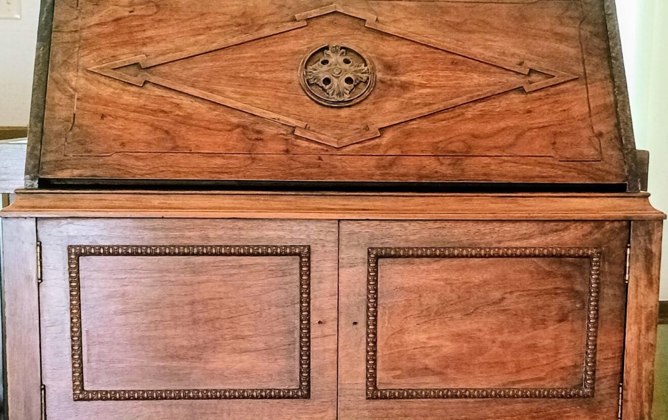 Strip And Refinish Walnut Drop Front Desk